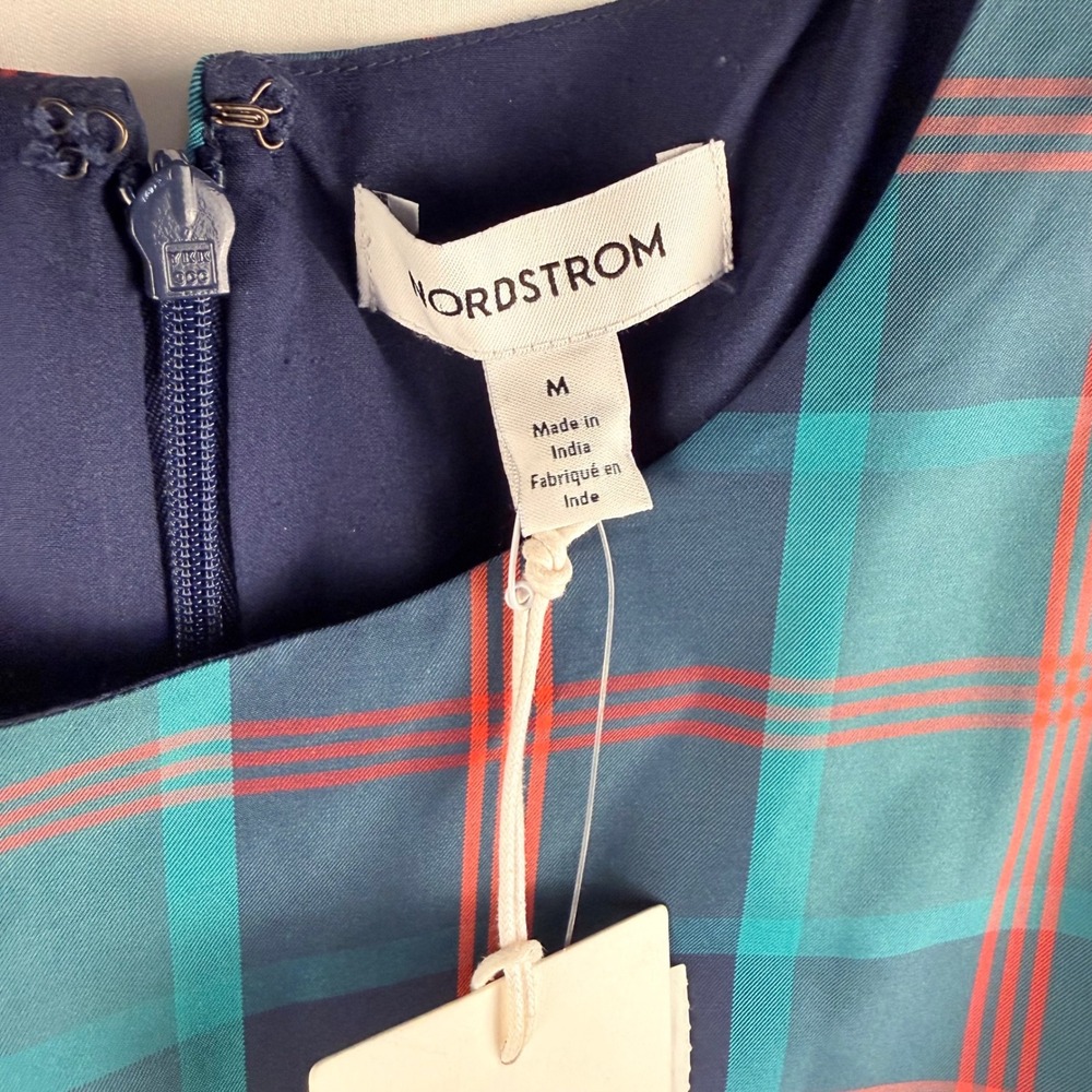 Nordstrom Plaid Sleeveless Fit & Flare Dress Medium NWT Holiday Timeless - Picture 5 of 11